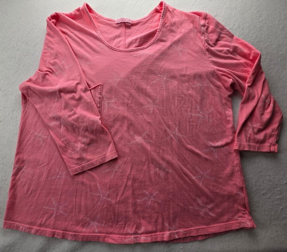 Fresh Produce Pink 3/4 Sleeve Tunic Blouse One Size